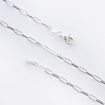 Srebrny łańcuszek rolo podłużny AG925 45cm