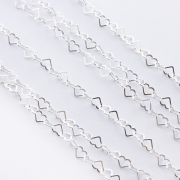 Srebrny łańcuszek serca AG925 4x3,5mm