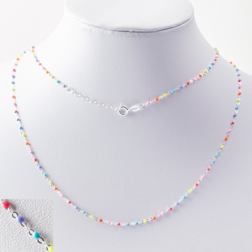 Łańcuszek forza z emalią multikolor AG925 45cm