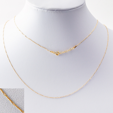 Łańcuszek skręcany delikatny Gomitolo AG925  pozłacany 45cm