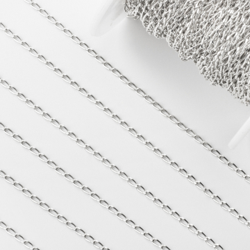 Srebrny łańcuszek rolo podłużny diamentowany AG925 4,5x2mm