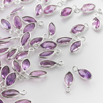 Srebrna zawieszka ametryn w okuciu AG925 6x4mm