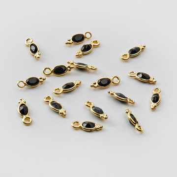 Srebrna zawieszka onyks w srebrnym okuciu AG925 pozłacana 4,5mm