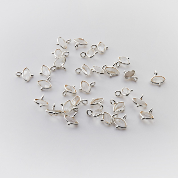 Srebrna zawieszka kryształ górski w srebrnym okuciu AG925 7,5mm