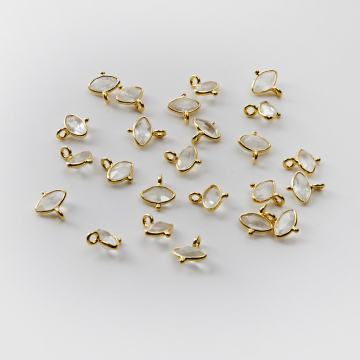 Srebrna zawieszka kryształ górski w srebrnym okuciu AG925 pozłacana 7,5mm