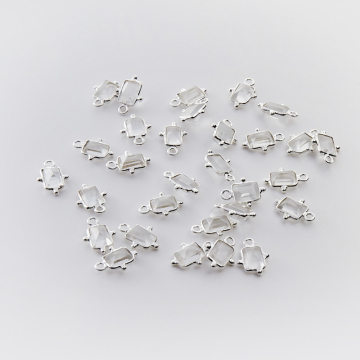 Srebrna zawieszka kryształ górski w srebrnym okuciu AG925 7x5mm