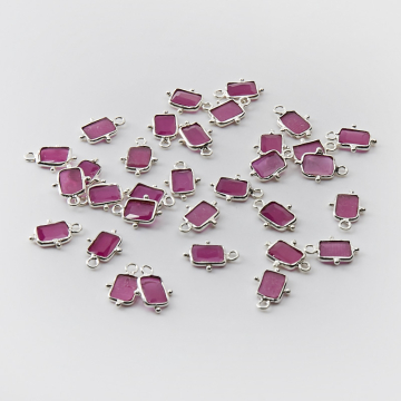 Srebrna zawieszka rubin w srebrnym okuciu AG925 7x5mm