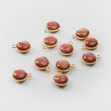 Srebrna zawieszka piasek pustyni w srebrnym okuciu AG925 pozłacana 10mm