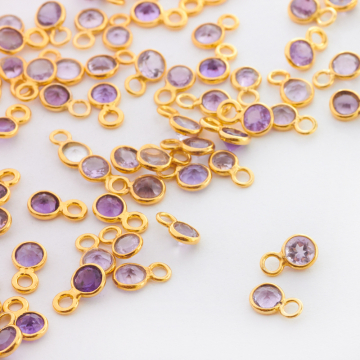 Ametyst fasetowany w okuciu AG925 4mm