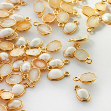 Perła naturalna owal w okuciu AG925 6mm