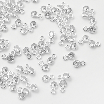 Cyrkonia fasetowana krążek w okuciu 5mm