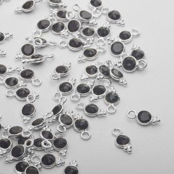 Srebrna zawieszka onyks w okuciu AG925 11mm