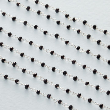 Łańcuch srebrny AG925 ze spinelem fasetowanym 2x1.5mm