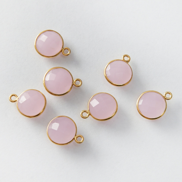 Srebrna zawieszka chalcedon w okuciu AG925 pozłacana 10mm