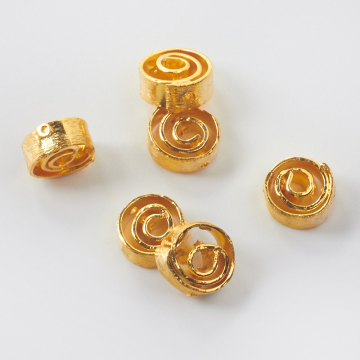 Srebrny ślimak satynowy AG925 pozłacany 12-12,5mm