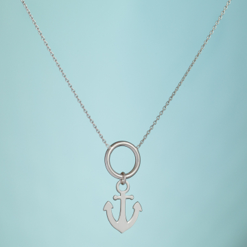 Srebrny rodowany naszyjnik Mayflower,  AG925 44cm