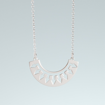 Srebrny, rodowany naszyjnik azteckie półkole,  AG925 45cm