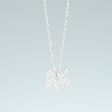 Srebrny rodowany naszyjnik lisek ażurowy,  AG925 46cm