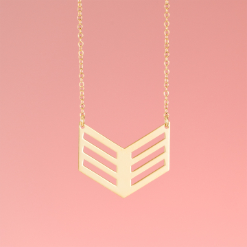 Srebrny, pozłacany naszyjnik strzałka,  AG925 80cm