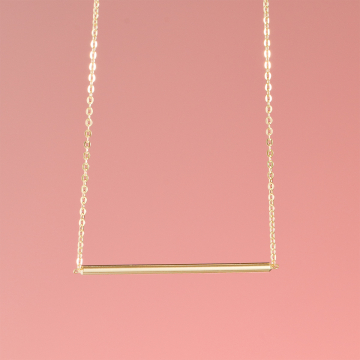 Srebrny, pozłacany naszyjnik rurka,  AG925 43cm