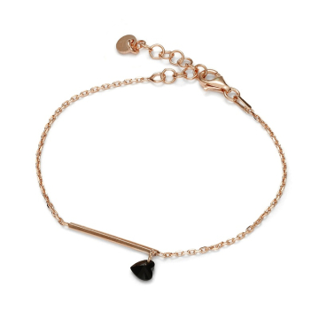 Bransoletka złocona z serduszkiem kryształowym AG925