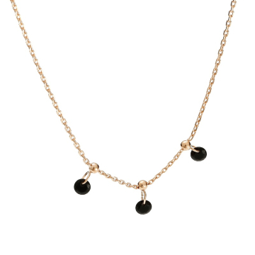 Naszyjnik różowe złoto z czarnymi cyrkoniami AG925