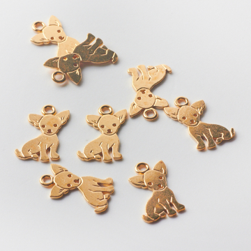 Srebrna zawieszka piesek AG925 pozłacana 16mm