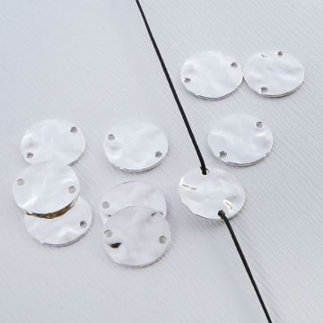 Srebrna blaszka młotkowana łącznik 12mm