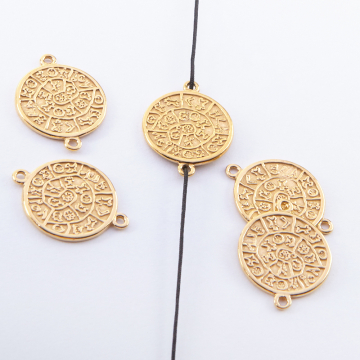 Srebrna moneta łącznik pozłacany 14,5mm