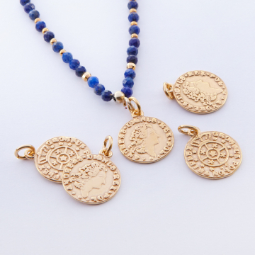 Srebrna moneta zawieszka pozłacana 13,5mm