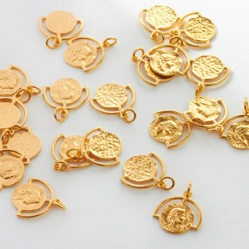 Srebrna zawieszka moneta w ramce AG925 10,5mm