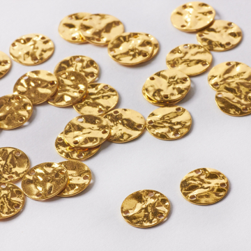 Srebrny rozgałęźnik blaszka wygięta złoty 11,5mm