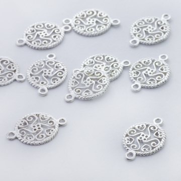 Srebrny łącznik kółko ażurowe AG925 14mm