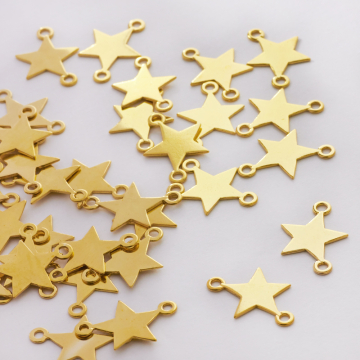 Srebrny łącznik gwiazdka pełna AG925 pozłacany 18mm