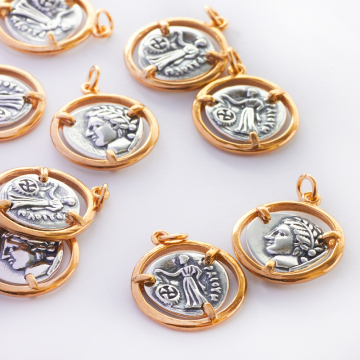 Srebrna zawieszka moneta w ramce AG925 17,5mm