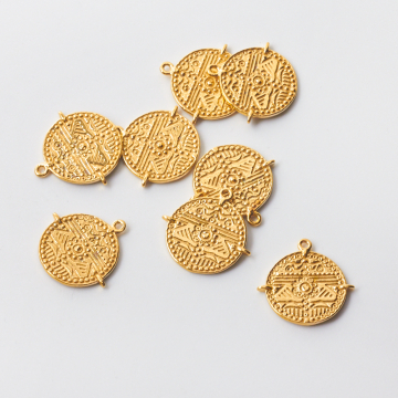 Srebrna zawieszka moneta Inków AG925 pozłacana 19mm