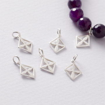 Srebrna zawieszka do bransoletki kwiatek AG925 13,5x10mm