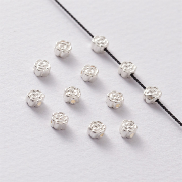 Srebrna przekładka koralik róża mini AG925 5mm