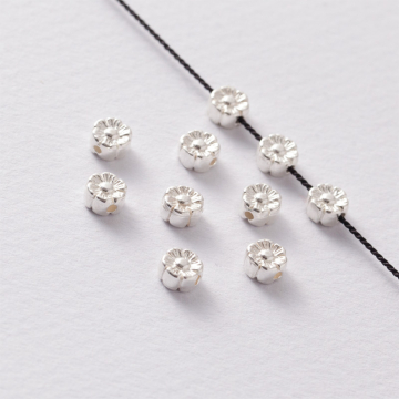 Srebrna przekładka koralik stokrotka mini  AG925 5.5mm