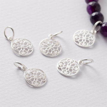 Srebrna zawieszka kółko wycinane AG925 12mm