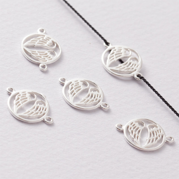 Srebrny łącznik do bransoletek skrzydła anioła AG925 17x12mm