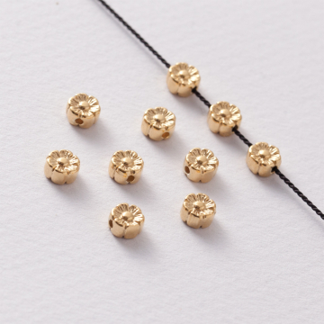 Srebrna przekładka koralik stokrotka mini AG925 pozłacana 5.5mm