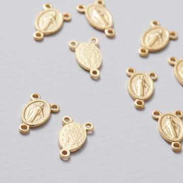 Rozgałężnik Matka Boska 3 oczka 14 mm AG925 pozłacany