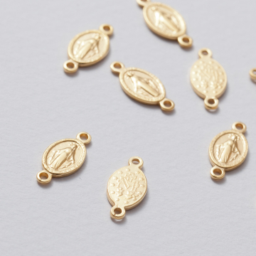 Rozgałęźnik Matka Boska 2 oczka AG925 pozłacany 7mm