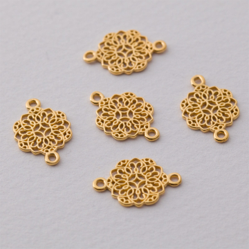 Rozgałęźnik ażurowy mandala 1 AG925 pozłacany 17x11mm