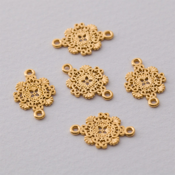 Rozgałęźnik ażurowy mandala 2 AG925 pozłacany 17x11mm złoty