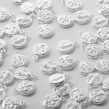 Srebrna zawieszka moneta św. Krzysztof AG925 13mm