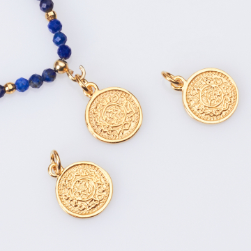 Srebrna moneta zawieszka AG925 pozłacana 11.5mm