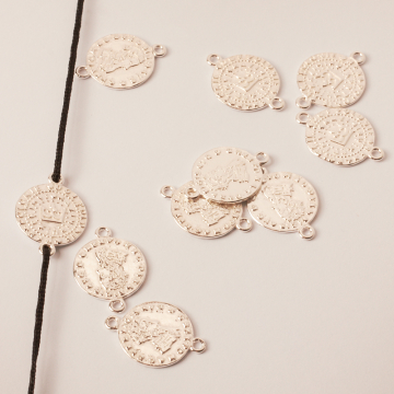 Srebrny łącznik antyczna moneta AG925 19mm