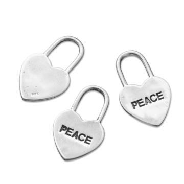 Srebrna zawieszka serce peace 23mm AG925